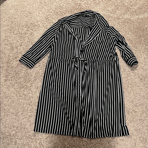 Pink and Red Sleeveless Dress and Black Striped Button-Up shirt dress! - Picture 2 of 8